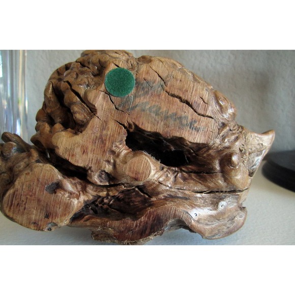 Charming mid-century wood sandpiper sculpture on burl by Jack Francis signed - Picture 8 of 9